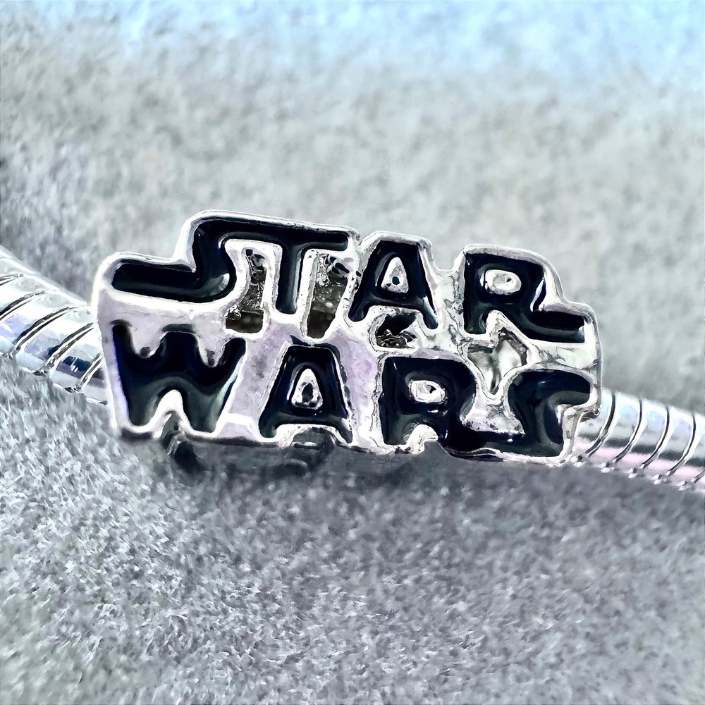 Silver Star Wars Logo European Charm fits PANDORA‎